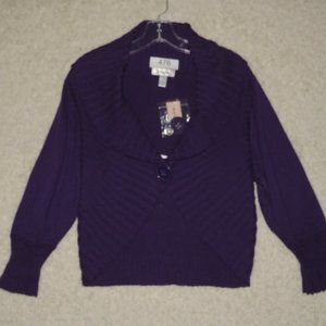 Dress Barn* Women's Long Sleeve Big Button Ribbed Cardigan Sweater Size~ X-Large